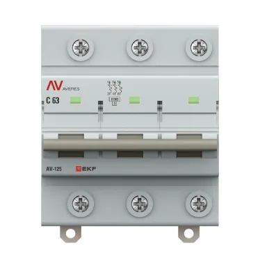 Выключатель автоматический AV-125 3P 63A (C) 10kA EKF AVERES