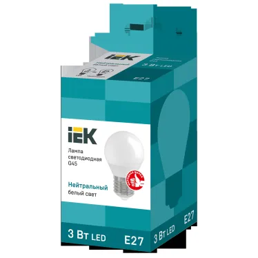 Лампа светодиодная G45 шар 3Вт 230В 4000К E27 IEK