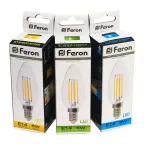 Лампа светодиодная LED 5вт Е14 белый свеча FILAMENT