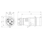 Вилка кабельная 16A 3P+E IP44 переносная 400V