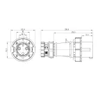 Вилка кабельная IP67 63A 2P+E 230V