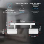 Светильник настенно-потолочный спот OL35-2 WH MR16 GU10 IP20 белый хром