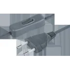Шнур NPS-FS-170-2x0.5-GR 1.7м с выкл. серый Navig