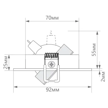 Светильник ИВО-50w G5.3 поворотный белый-хром