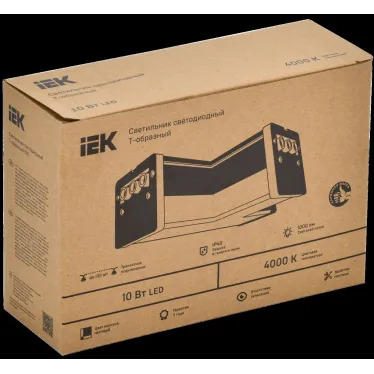 Светильник LED T-образн. 1010 10Вт 4000К 117х180мм чер. IEK