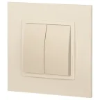 Переключатель двойной, 10АХ-250В, Эра Elegance, сл.кость,14-1106-02