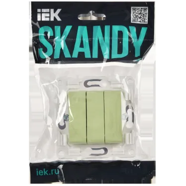 SKANDY Выключатель 3-клавишный 10А SK-V11G мятный IEK