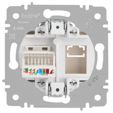 Розетка Intro Accent 6-303-11 информационная RJ45, IP20, СУ, сосна