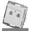 Розетка Intro Accent 6-304-01 информационная 2xRJ45, IP20, СУ, белый