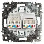 Розетка Intro Accent 6-304-01 информационная 2xRJ45, IP20, СУ, белый