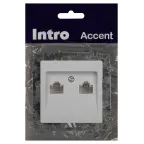 Розетка Intro Accent 6-304-01 информационная 2xRJ45, IP20, СУ, белый