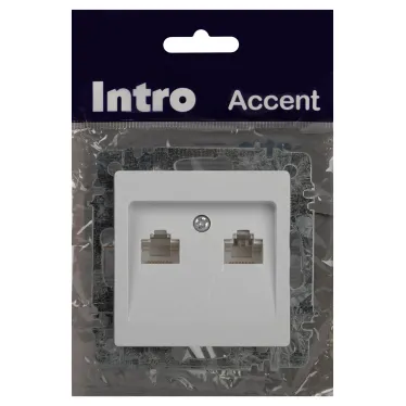 Розетка Intro Accent 6-304-01 информационная 2xRJ45, IP20, СУ, белый