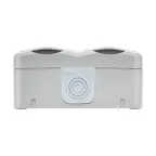 Блок горизонтальный 2 розетки (керамика) Mini OG IP54 с заземлением, о/у, серый