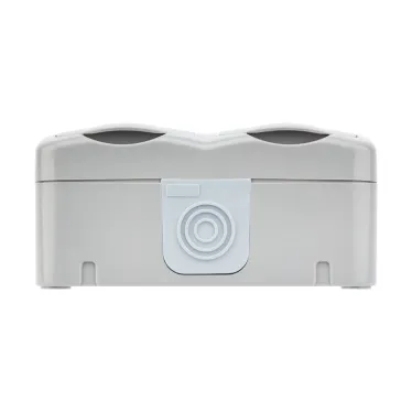 Блок горизонтальный 2 розетки (керамика) Mini OG IP54 с заземлением, о/у, серый