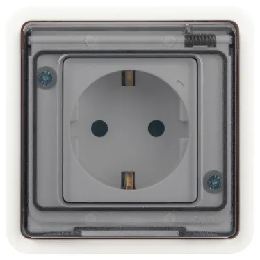 Розетка Эксперт 11-2522-01 2P+E IP55, шторки, 16A-250В, СУ, белый