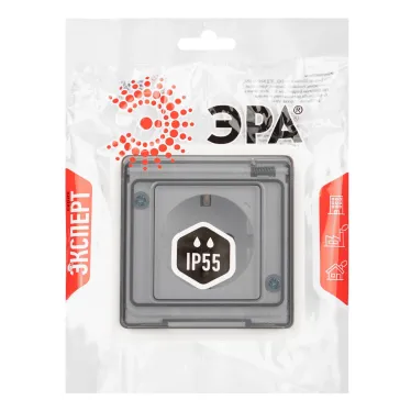 Розетка Эксперт 11-2522-01 2P+E IP55, шторки, 16A-250В, СУ, белый