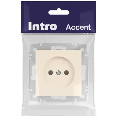 Розетка Intro Accent 6-201-02 2P, 16А-250В, IP20, СУ, слоновая кость