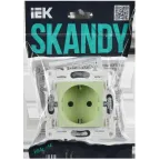 SKANDY Розетка с заземлением без защитных шторок 16А SK-R05G мятный IEK