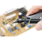 Бокорезы ESD прецизионные для тонких работ ElecTronic Super KNips антистатические мягкая проволока 02-16мм средней твердости 12мм L-125мм высокочастотная закалка режущих кромок до 64HRC черные 2-компонентные рукоятки