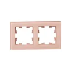 BRITE Рамка 2 поста РУ-2-2-БрП стекло персиковый матовый IEK