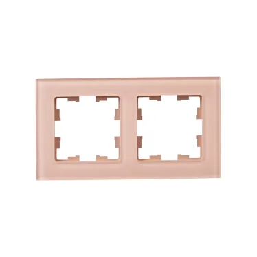 BRITE Рамка 2 поста РУ-2-2-БрП стекло персиковый матовый IEK