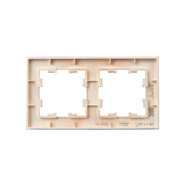 BRITE Рамка 2 поста РУ-2-2-БрП стекло персиковый матовый IEK