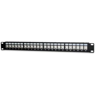 Патч-панель модульная TERACOM PRO 19'' 1U экранированная 24 порта с органайзером (пустая)