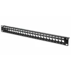 Патч-панель модульная TERACOM PRO 19'' 1U экранированная 24 порта с органайзером (пустая)
