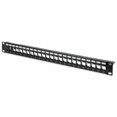 Патч-панель модульная TERACOM PRO 19'' 1U экранированная 24 порта с органайзером (пустая)