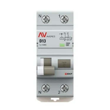 Автоматический выключатель дифференциального тока DVA-10 1P+N 13А (D) 30мА (A) 10кА AVERES
