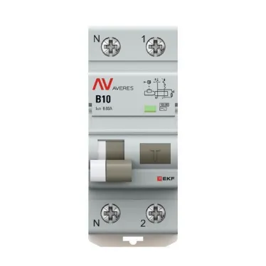 Автоматический выключатель дифференциального тока DVA-10 1P+N 10А (B) 30мА (AC) 10кА AVERES
