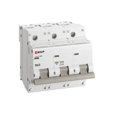Авт. выкл. 3P 63А (D) 10kA ВА 47-100M без тепл. расцепит. EKF PROxima