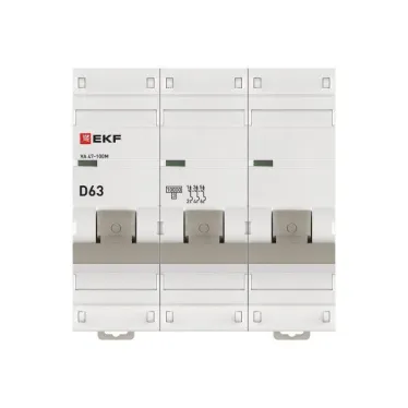 Авт. выкл. 3P 63А (D) 10kA ВА 47-100M без тепл. расцепит. EKF PROxima