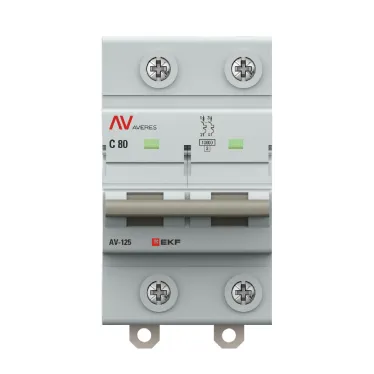 Выключатель автоматический AV-125 2P 80A (C) 10kA EKF AVERES