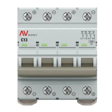 Выключатель автоматический AV-10 DC 4P 13A (C) 10kA AVERES