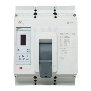 Автоматический выключатель AV POWER-5/3 1600А 70kA ETU6.0 AVERES