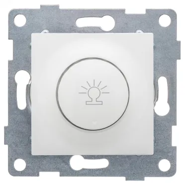 Диммер Ugra, 500 W, механизм, с накладкой и воротком, белый