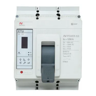 Автоматический выключатель AV POWER-5/3 1250А 70kA ETU6.2 AVERES