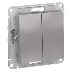                  Переключатель двухклавишный ATLASDESIGN схема 6 10АХ механизм алюминий
               