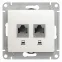 Розетка Glossa двойная компьютерная RJ45 + RJ45 кат.5E механизм перламутр