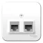 Розетка BLANCA наружная двойная компьютерная RJ45, кат.5e, с изолирующей пластиной, белый