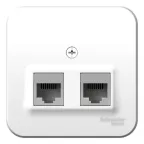                  Розетка BLANCA наружная двойная компьютерная RJ45, кат.5e, с изолирующей пластиной, белый
               