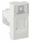 Розетка модульная компьютерная RJ-45 45х22.5мм белая