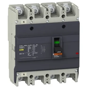 Выключатель автоматический четырехполюсный EZC250 25 KA/415В 3Т 200 A