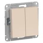                 Переключатель двухклавишный ATLASDESIGN схема 6 10АХ механизм бежевый
               
