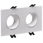                  LIGHTING Светильник 4102 встраиваемый под лампу 2хMR16 квадрат пластиковый белый IEK
               
