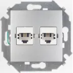Розетка компьютерная двойная RJ45 кат.5е, алюминий