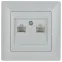 Розетка информационная 2xRJ45, СУ, Solo, белый, 4-304-01
