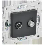                  SKANDY Розетка двойная TV+SAT SK-A13T титан IEK
               