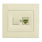 Defne Розетка компьютерная CAT5e + гнездо бежевая